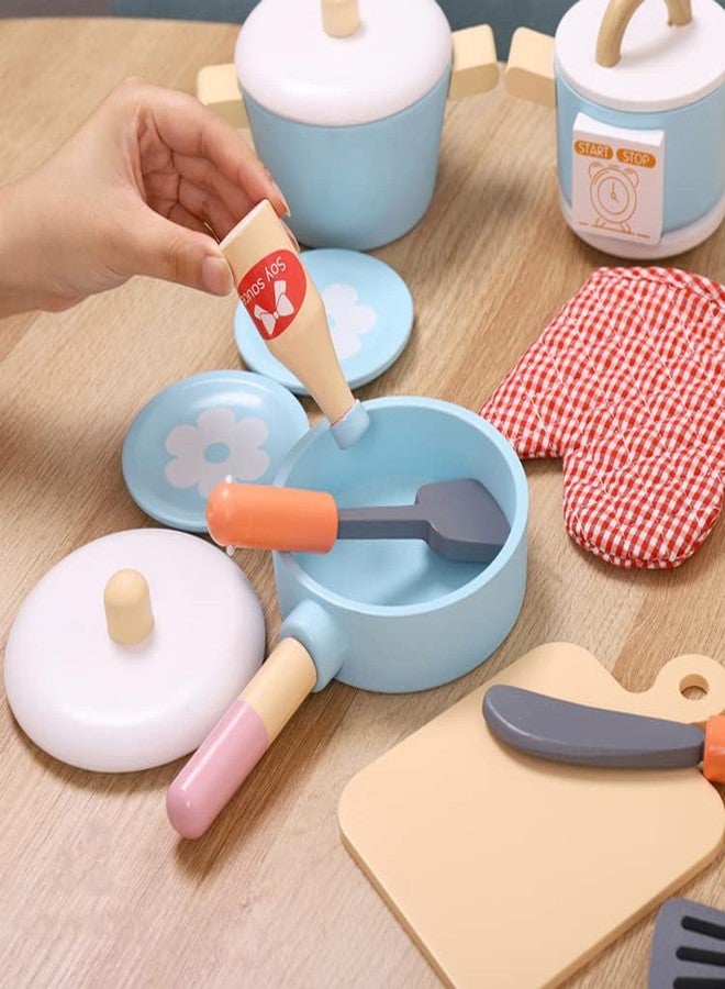 Oncarnival 14 Pcs Children's Kitchen Utensils and Appliances Accs Interactive Family Activity Toy Kitchenware Pot Chopping Board Kids Game - Image 3